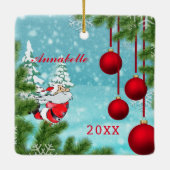 私の最初のクリスマスフォトツリーデコールオーナメント セラミックオーナメント (裏面)