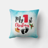 私の最初のクリスマスブルー クッション (裏面)