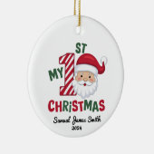 私の最初のクリスマスプレド – カスタム セラミックオーナメント (右)