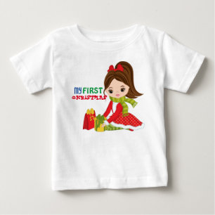 私の最初のクリスマスベイビーTシャツ ベビーTシャツ