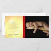 私の最初のクリスマスベビーの写真カード シーズンカード (正面/裏面)