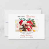 私の最初のクリスマスベビー写真誕生のお知らせ (正面)