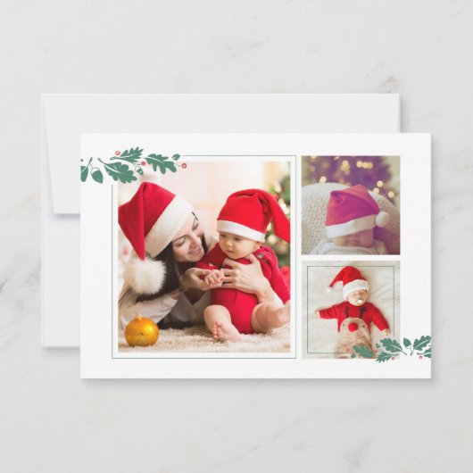 私の最初のクリスマスベビー写真誕生のお知らせ (裏面)