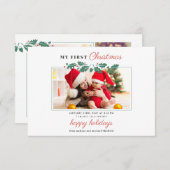 私の最初のクリスマスベビー写真誕生のお知らせ (正面/裏面)