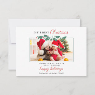 私の最初のクリスマスベビー写真誕生のお知らせ