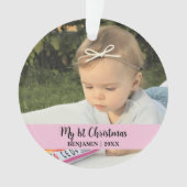 私の最初のクリスマスベビー写真 オーナメント (正面)