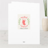 私の最初のクリスマスベビー名PHOTOリース休日 カード (裏面)