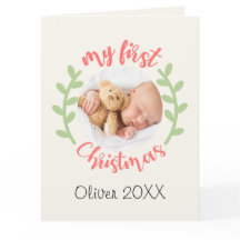 私の最初のクリスマスベビー名PHOTOリース休日