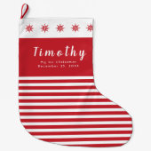 私の最初のクリスマス名前をカスタムする日 ラージクリスマスストッキング (正面)