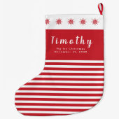 私の最初のクリスマス名前をカスタムする日 ラージクリスマスストッキング (裏面)