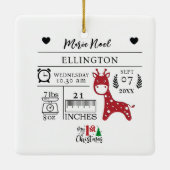 私の最初のクリスマス生まれたばかりのベビー誕生の写真 セラミックオーナメント (裏面)