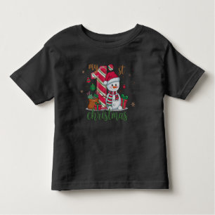 私の最初のクリスマス雪だるま トドラーTシャツ