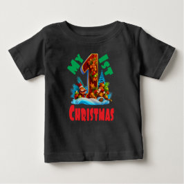 私の最初のクリスマス1歳 ベビーTシャツ