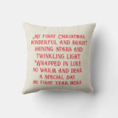 私の最初のクリスマス、カスタマイズベビーの贈り物はクリスマスのため、 クッション (裏面)