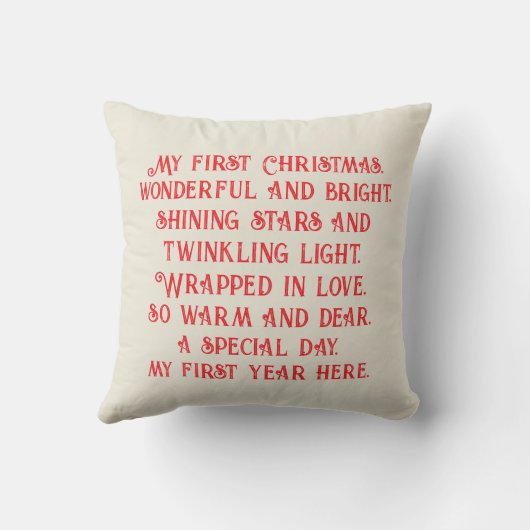 私の最初のクリスマス、カスタマイズベビーの贈り物はクリスマスのため、 クッション (裏面)