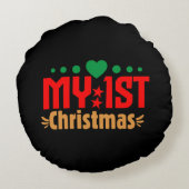 私の最初のクリスマス – クリスマスデザイン ラウンドクッション (裏面)