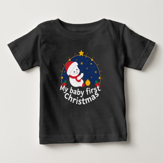 私の最初のクリスマス ベビーTシャツ (正面)