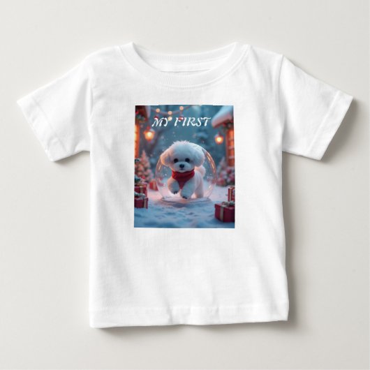 私の最初のクリスマス ベビーTシャツ (正面)