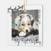 私の最初のクリスマス ペット写真 子犬 セラミックオーナメント (左)