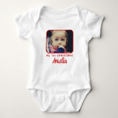 私の最初のクリスマス 赤ちゃんの初めての写真 ベビーボディスーツ (正面)