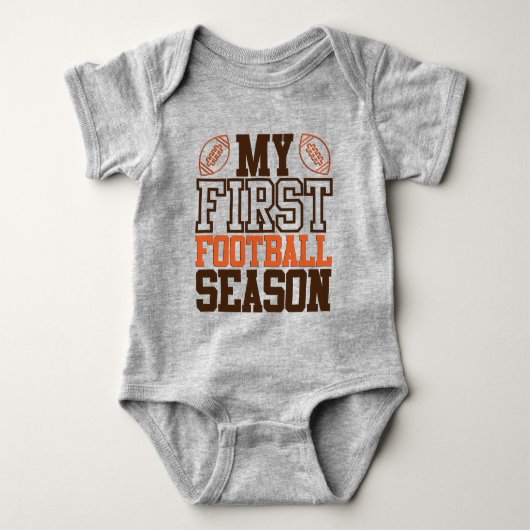 私の最初のサッカーシーズン ベビーボディスーツ (正面)