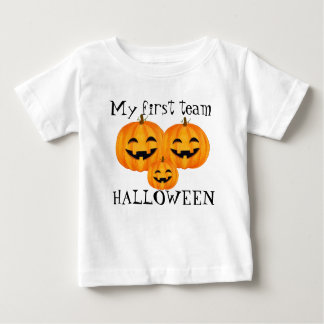私の最初のチームのハロウィーン ベビーTシャツ