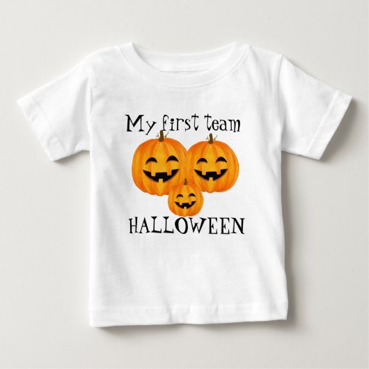 私の最初のチームのハロウィーン ベビーTシャツ (正面)