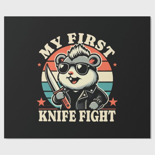 私の最初のナイフ戦 – クール Hamster ラッピングペーパー (フラット)