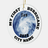 私の最初のハリケーンカスタムイアン州フロリダ市名 セラミックオーナメント (左)