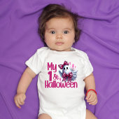 私の最初のハロウィンの装おもしろい置かわいいベビーガール幽霊 ベビーボディスーツ