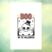 私の最初のハロウィン赤ちゃんドクロヴィンテージ彫刻Tシャツ ウィンドウサイン (シート3)