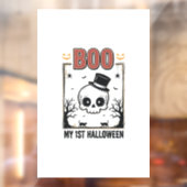 私の最初のハロウィン赤ちゃんドクロヴィンテージ彫刻Tシャツ ウィンドウサイン (シート2)