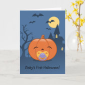 私の最初のハロウィーンおしゃぶり カード (黄色い花)