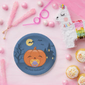 私の最初のハロウィーンおしゃぶり ペーパープレート (パーティー)