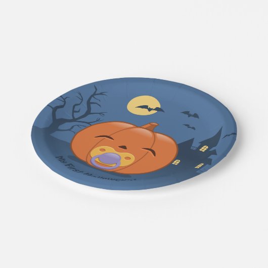 私の最初のハロウィーンおしゃぶり ペーパープレート (アングル)