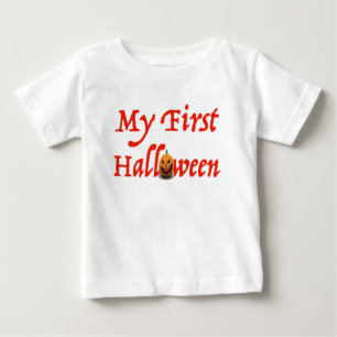 私の最初のハロウィーンのハロウィーンtシャツの幼児 ベビーTシャツ