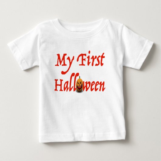 私の最初のハロウィーンのハロウィーンtシャツの幼児 ベビーTシャツ (正面)