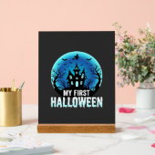 私の最初のハロウィーンの不気味なお化け屋敷デザイン_1 アクリルサイン (ウェディング)
