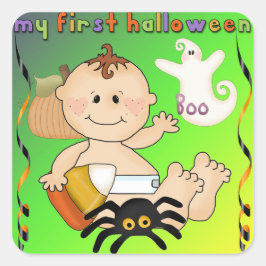 私の最初のハロウィーンスクエアステッカー スクエアシール