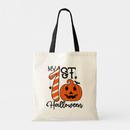 私の最初のハロウィーントリックまたはトリートキッズキャンディバッグ トートバッグ