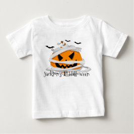 私の最初のハロウィーンパンプキパーソナライズされたン ベビーTシャツ