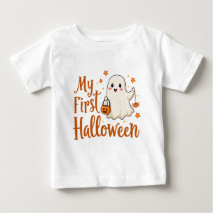 私の最初のハロウィーン – かわいい幽霊デザイン子供 ベビーTシャツ