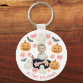 私の最初のハロウィーン | カワイカボチャ&幽霊リース- キーホルダー (裏面)