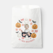 私の最初のハロウィーン | キュートカボンプキン&幽霊リース フェイバーバッグ (正面)