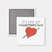 私の最初のバレンタインデーValentines Day Doodle Val マグネット (正面/裏面)