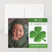 私の最初のパトリックの日のベビー写真シャムロックスホリ シーズンポストカード (正面/裏面)