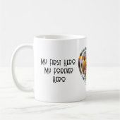 私の最初のヒーロー私の心カスタムの形の写真 コーヒーマグカップ (左)