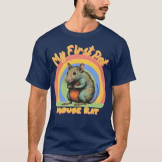 私の最初のペットマウス・ラット ビンテージカラフルファミ Tシャツ