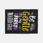 私の最初のマルディグラスニューオーリおもしろいンを優しく フリースブランケット (正面(横))