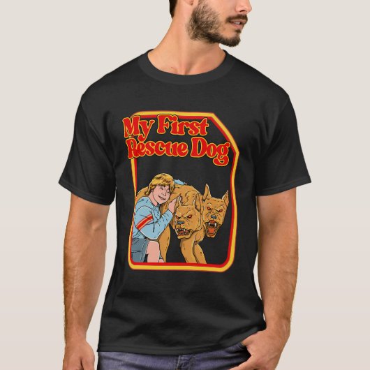 私の最初のレスキュー犬おもしろいダークユーモアのシャツ – Hila Tシャツ (正面)